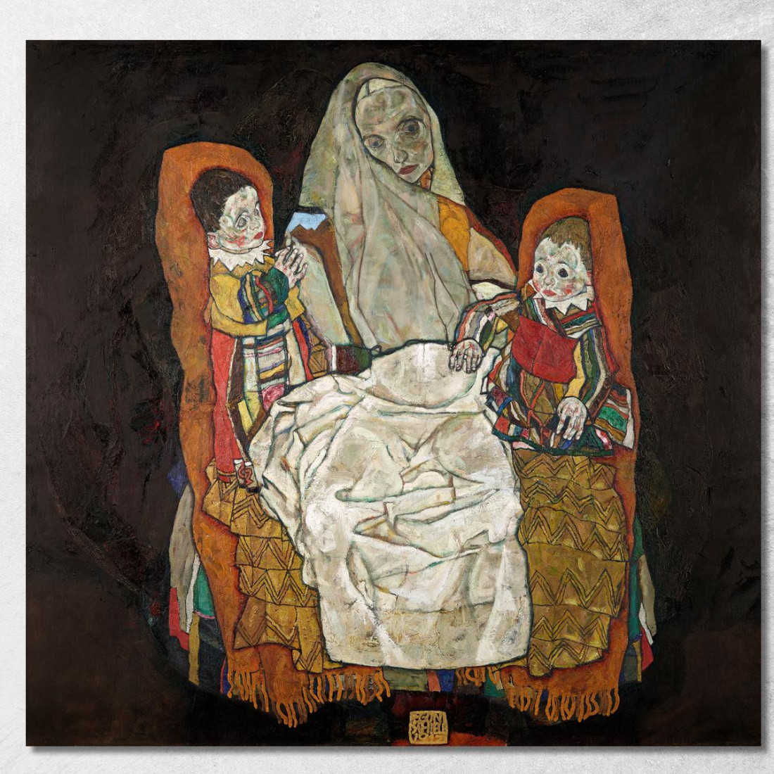 Madre Con Due Bambini Iii Egon Schiele esh101 quadro stampato su tela