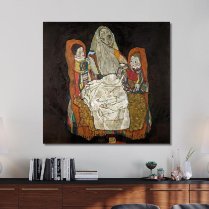 Madre Con Due Bambini Iii Egon Schiele esh101 quadro stampato su tela