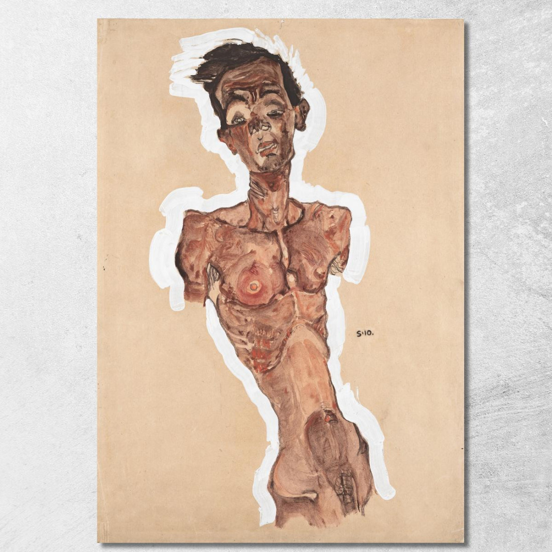 Autoritratto Nudo Egon Schiele esh108 quadro stampato su tela Autoritratto Nudo Egon Schiele esh108 quadro stampato su tela