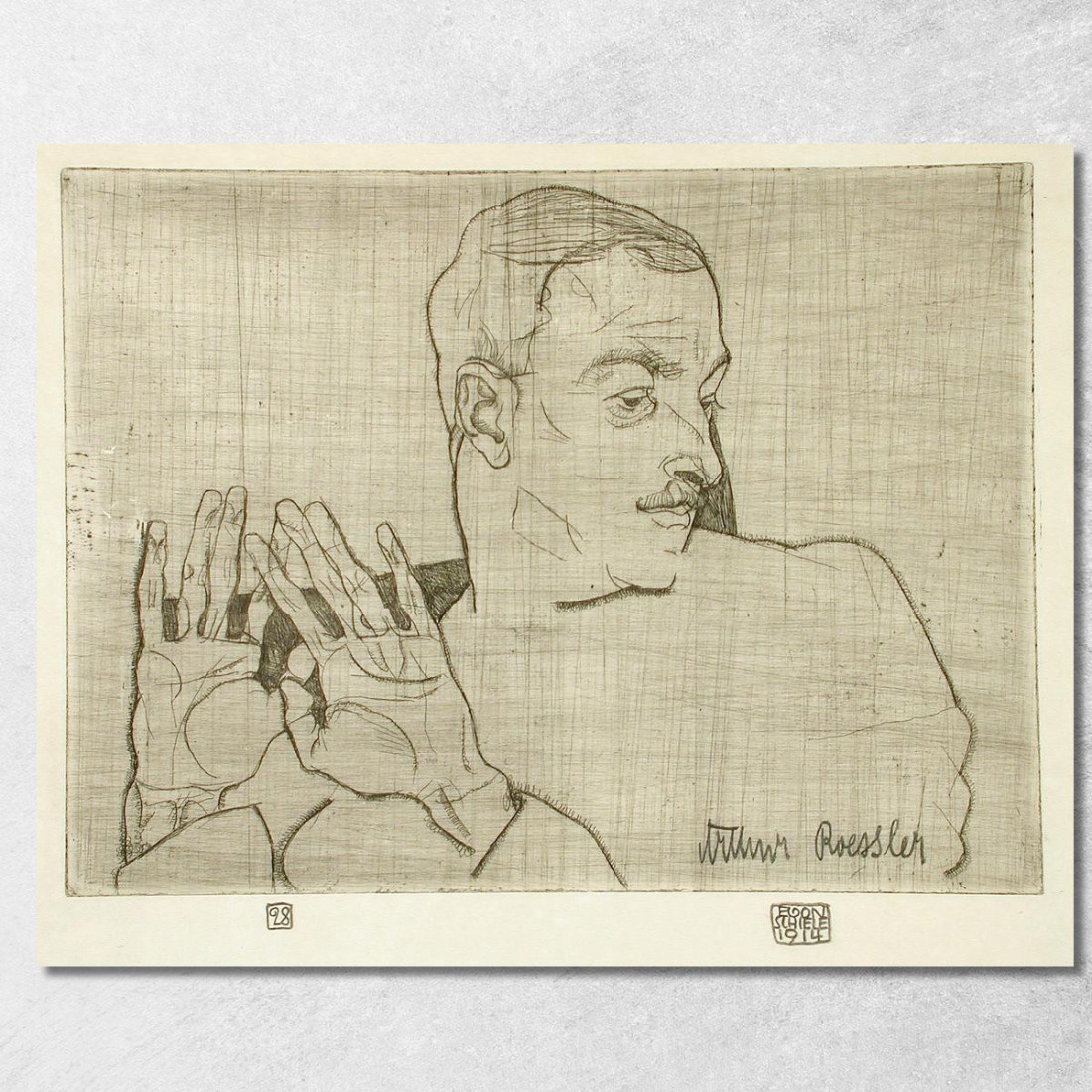 Ritratto Di Arthur Roessler 2 Egon Schiele esh120 quadro stampato su tela Ritratto Di Arthur Roessler 2 Egon Schiele esh120 quadro stampato su tela