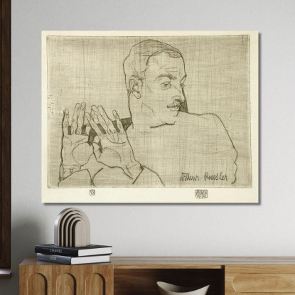 Ritratto Di Arthur Roessler 2 Egon Schiele esh120 quadro stampato su tela