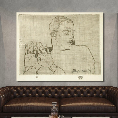Ritratto Di Arthur Roessler 2 Egon Schiele esh120 quadro stampato su tela
