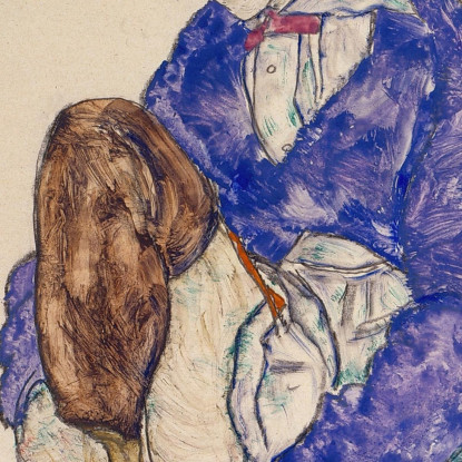 Ritratto Della Moglie Dell’Artista Seduta Tenendo La Gamba Destra Egon Schiele esh126 quadro stampato su tela