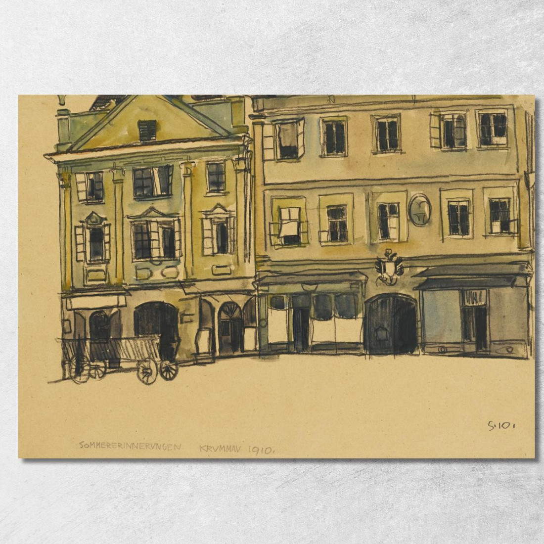 Piazza Del Mercato Krumau Egon Schiele esh138 quadro stampato su tela Piazza Del Mercato Krumau Egon Schiele esh138 quadro stampato su tela