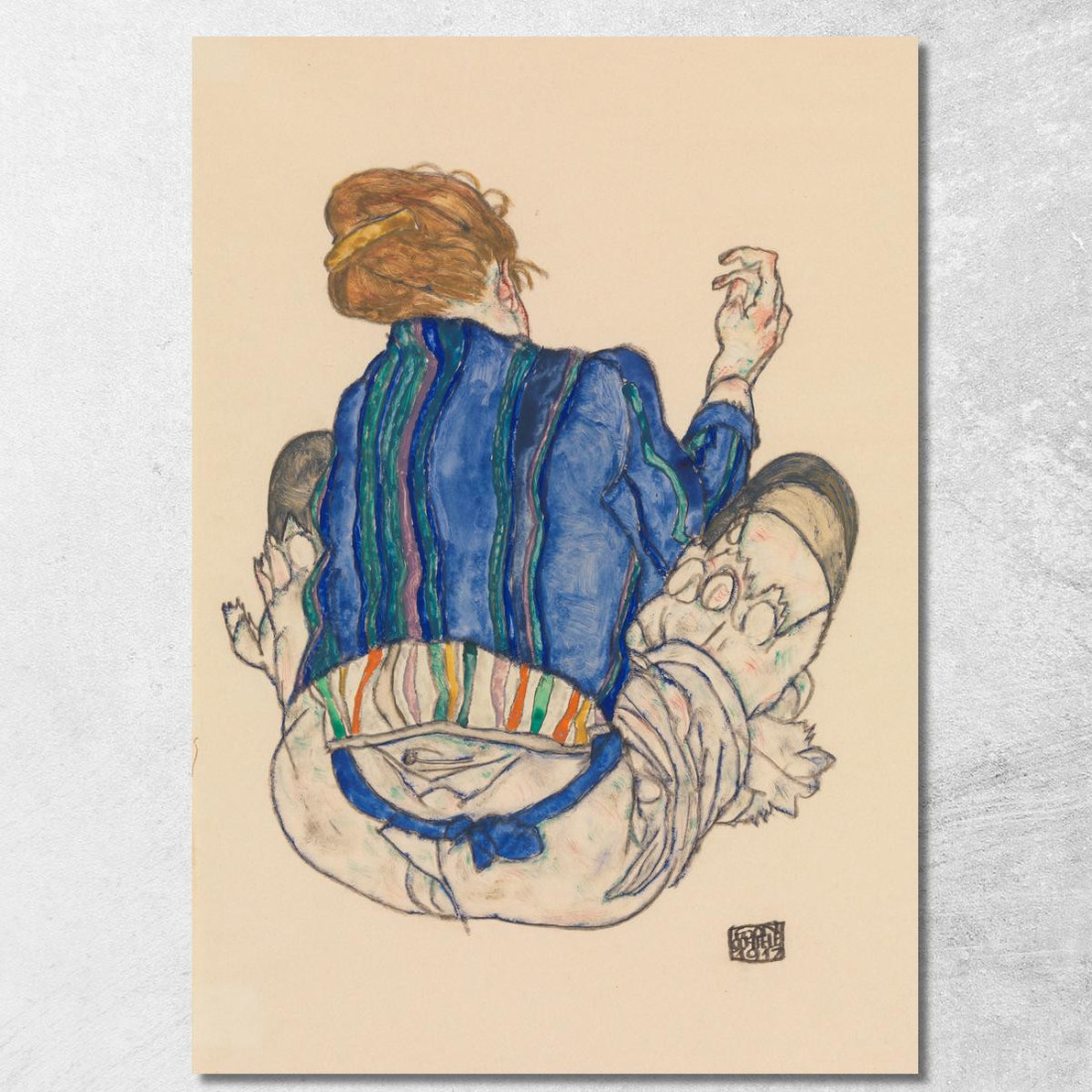 Donna Seduta Vista Da Dietro Egon Schiele esh147 quadro stampato su tela Donna Seduta Vista Da Dietro Egon Schiele esh147 quadro stampato su tela