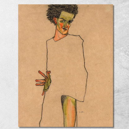 Autoritratto 2 Egon Schiele esh149 quadro stampato su tela