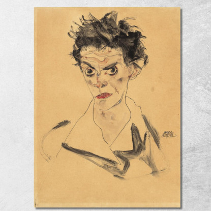 Autoritratto 2 Egon Schiele esh152 quadro stampato su tela