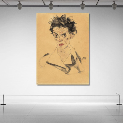 Autoritratto 2 Egon Schiele esh152 quadro stampato su tela