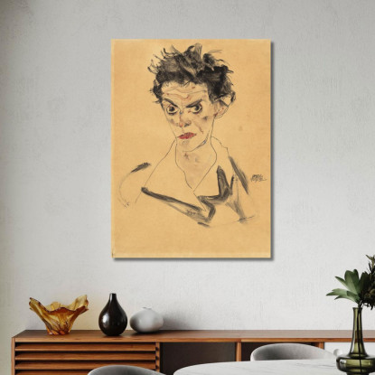 Autoritratto 2 Egon Schiele esh152 quadro stampato su tela