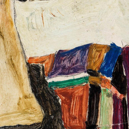 Autoritratto Con Vaso Nero E Dita Aperte Egon Schiele esh155 quadro stampato su tela