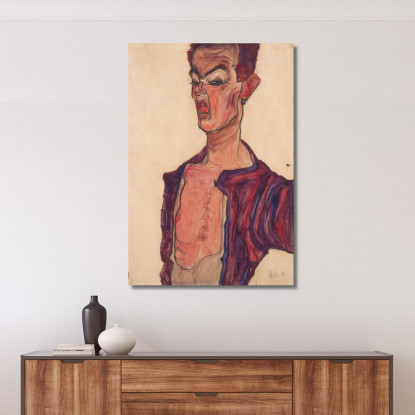 Autoritratto Con Smorfia Egon Schiele esh161 quadro stampato su tela