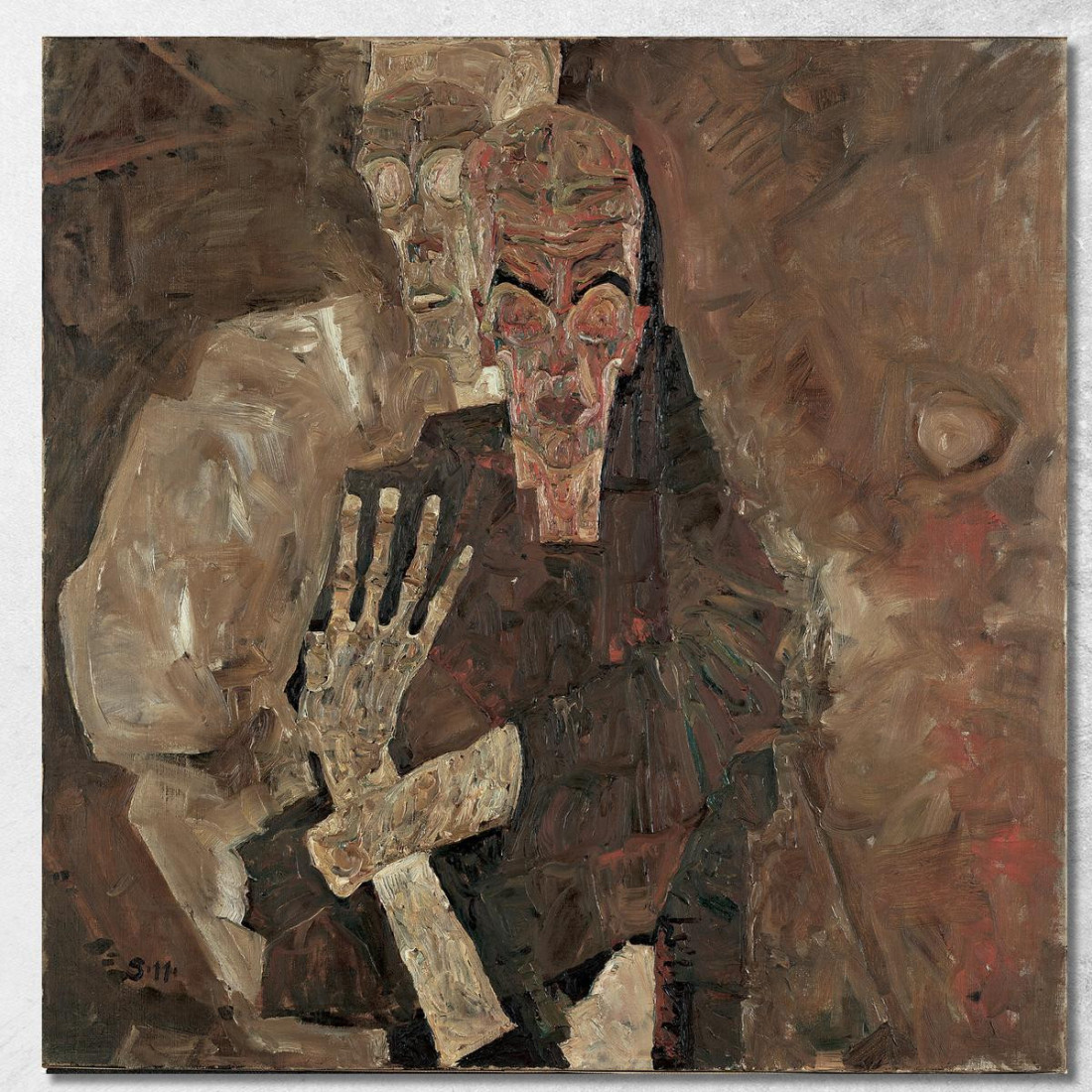 Il Veggente Ii (Morte E Uomo) Egon Schiele esh162 quadro stampato su tela Il Veggente Ii (Morte E Uomo) Egon Schiele esh162 quadro stampato su tela