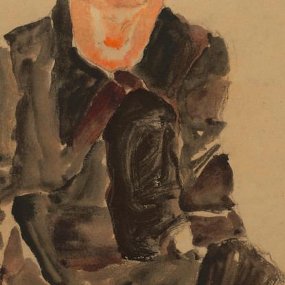 Ragazzo Seduto Con Le Mani Giunte Egon Schiele esh165 quadro stampato su tela