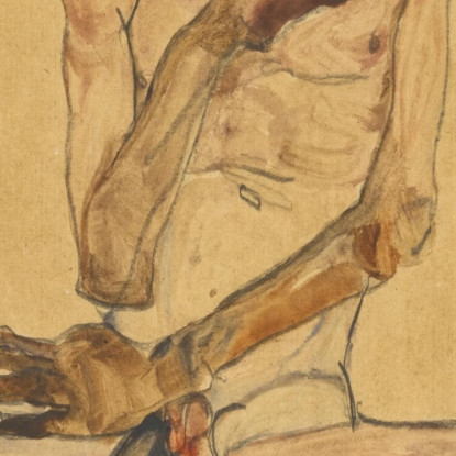 Ragazzo Seduto Egon Schiele esh166 quadro stampato su tela