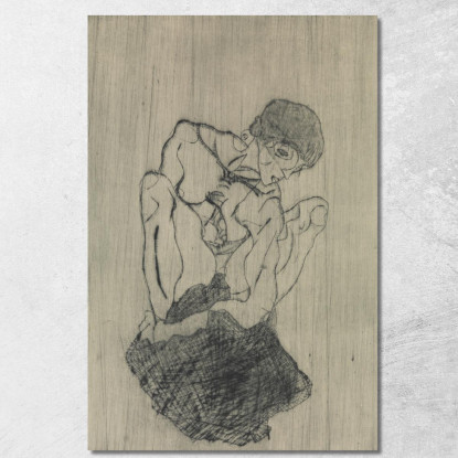 Dolore Egon Schiele esh170 quadro stampato su tela