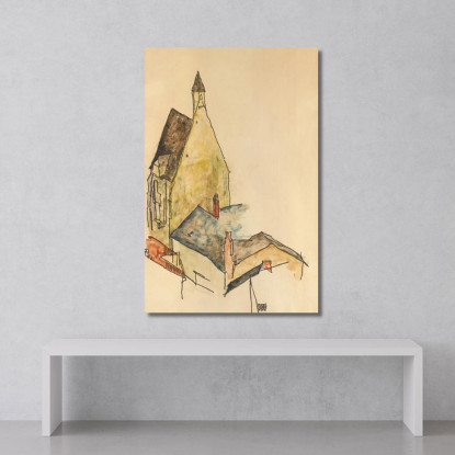 Chiesa Dell'Ospedale Di Mödling Egon Schiele esh172 quadro stampato su tela