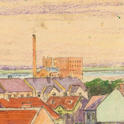 Veduta Della Città Egon Schiele esh174 quadro stampato su tela