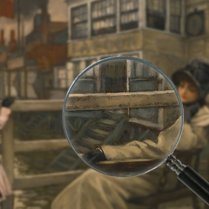 Aspettando Il Traghetto James Tissot jts156 quadro stampato su tela