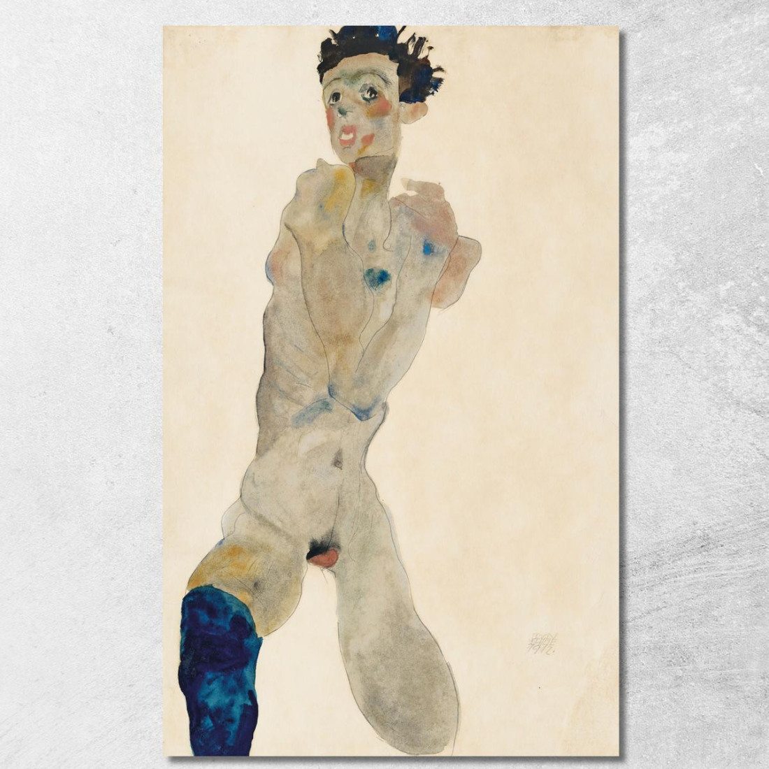 Nudo Maschile In Piedi Con Braccia Incrociate (Autoritratto) Egon Schiele esh182 quadro stampato su tela Nudo Maschile In Piedi Con Braccia Incrociate (Autoritratto) Egon Schiele esh182 quadro stampato su tela