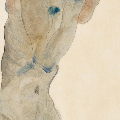 Nudo Maschile In Piedi Con Braccia Incrociate (Autoritratto) Egon Schiele esh182 quadro stampato su tela