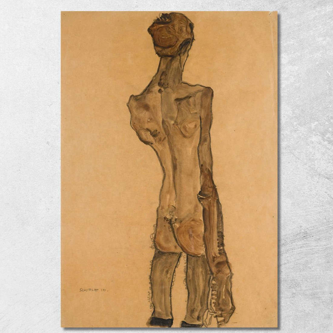 Nudo Maschile In Piedi Visto Da Dietro Egon Schiele esh183 quadro stampato su tela Nudo Maschile In Piedi Visto Da Dietro Egon Schiele esh183 quadro stampato su tela