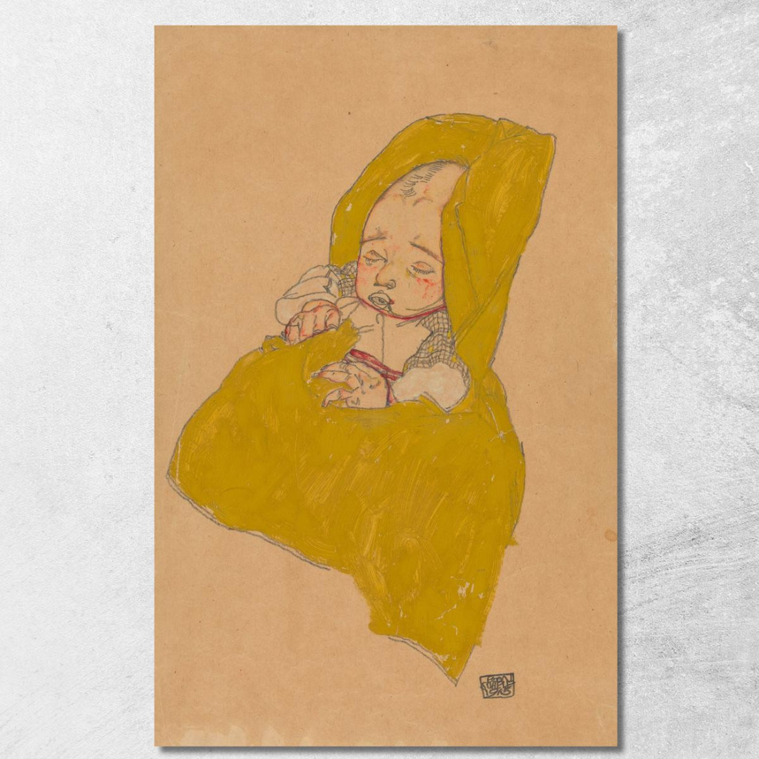 Neonato Nel Cuscino Fasciatoio Egon Schiele esh190 quadro stampato su tela Neonato Nel Cuscino Fasciatoio Egon Schiele esh190 quadro stampato su tela