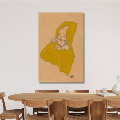 Neonato Nel Cuscino Fasciatoio Egon Schiele esh190 quadro stampato su tela