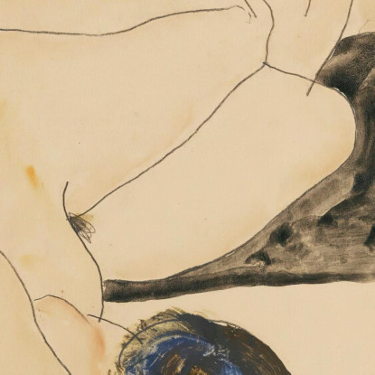 Due Figure Reclinate Egon Schiele esh196 quadro stampato su tela