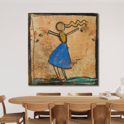 Ballerina Con Gonna Blu Egon Schiele esh199 quadro stampato su tela