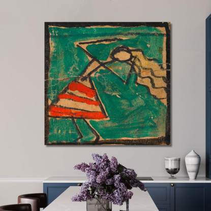 Ballerina Con Gonna Rosso-Bianca Egon Schiele esh200 quadro stampato su tela