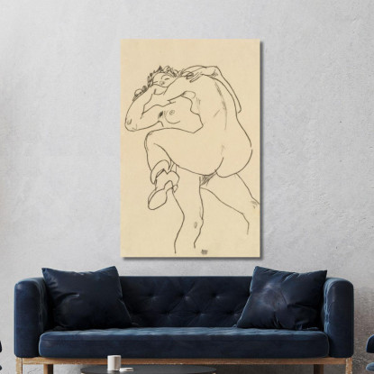 Due Amiche 2 Egon Schiele esh207 quadro stampato su tela
