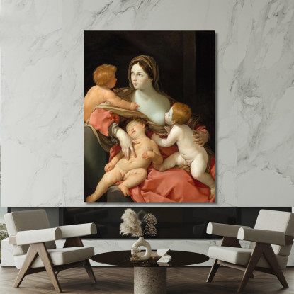 Carità Guido Reni grn7 quadro stampato su tela