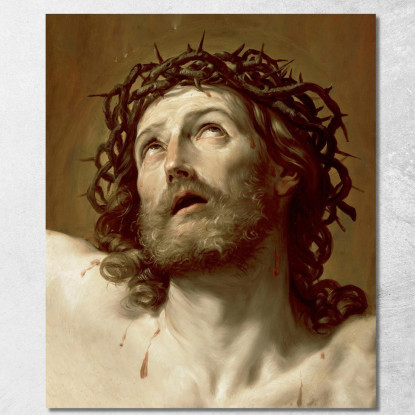 Testa Di Cristo Coronato Di Spine Guido Reni grn14 quadro stampato su tela