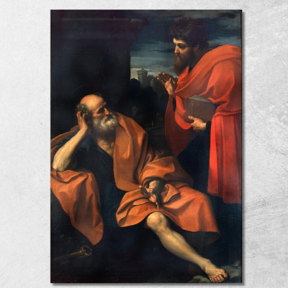 San Paolo Ammonisce San Pietro Pentito Guido Reni grn23 quadro stampato su tela