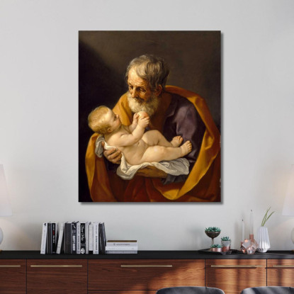 San Giuseppe E Il Bambino Gesù Guido Reni grn30 quadro stampato su tela