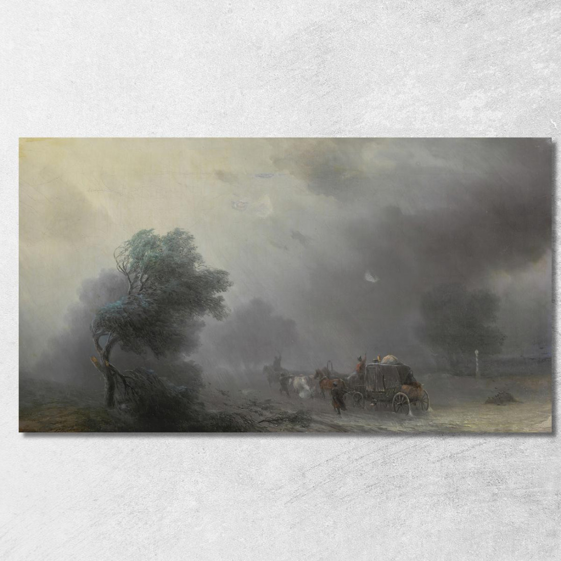 Carrozza In Una Tempesta Ivan Konstantinovich Aivazovsky ika3 quadro stampato su tela Carrozza In Una Tempesta Ivan Konstantinovich Aivazovsky ika3 quadro stampato su tela
