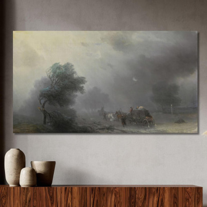 Carrozza In Una Tempesta Ivan Konstantinovich Aivazovsky ika3 quadro stampato su tela