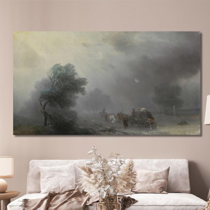 Carrozza In Una Tempesta Ivan Konstantinovich Aivazovsky ika3 quadro stampato su tela