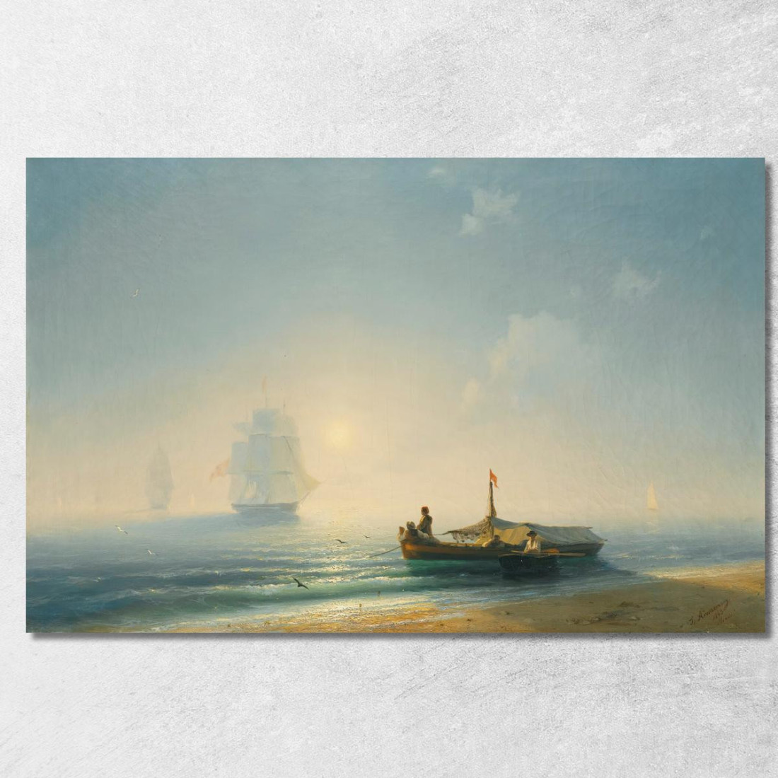 Pescatori All'Alba A Napoli Ivan Konstantinovich Aivazovsky ika6 quadro stampato su tela Pescatori All'Alba A Napoli Ivan Konstantinovich Aivazovsky ika6 quadro stampato su tela