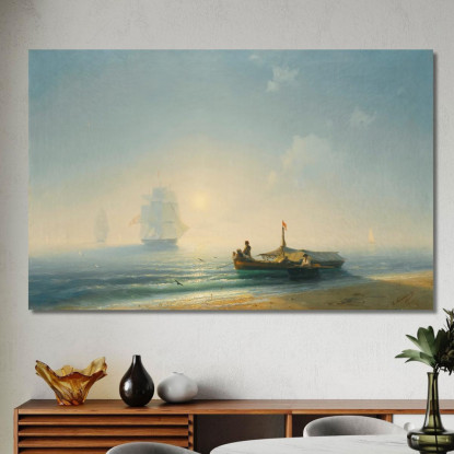 Pescatori All'Alba A Napoli Ivan Konstantinovich Aivazovsky ika6 quadro stampato su tela