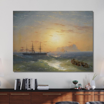 Navi Al Largo Di Ischia Ivan Konstantinovich Aivazovsky ika32 quadro stampato su tela