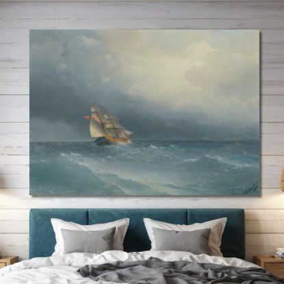 La Tempesta Che Si Dirada Ivan Konstantinovich Aivazovsky ika44 quadro stampato su tela