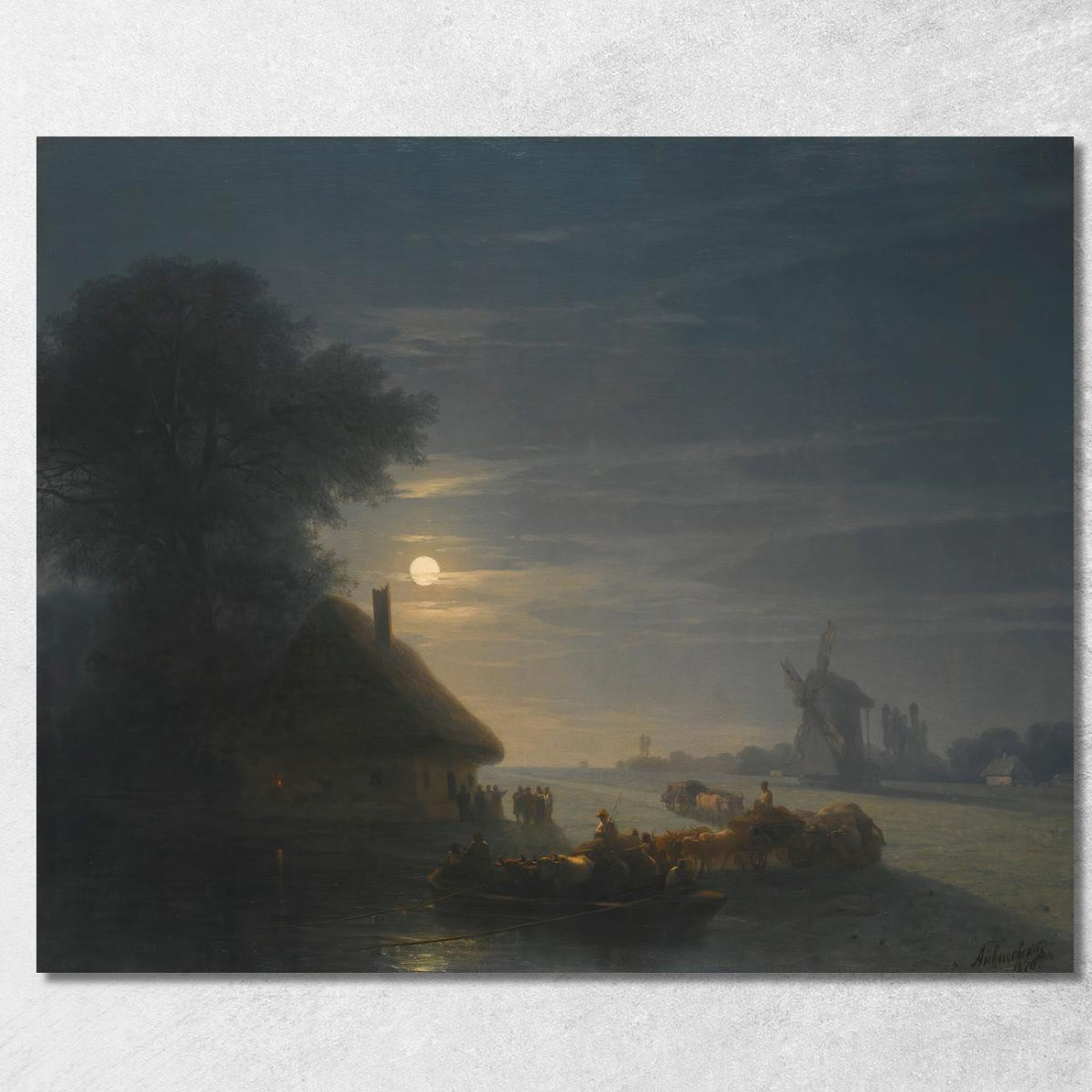 Paesaggio Ucraino Di Notte Ivan Konstantinovich Aivazovsky ika50 quadro stampato su tela