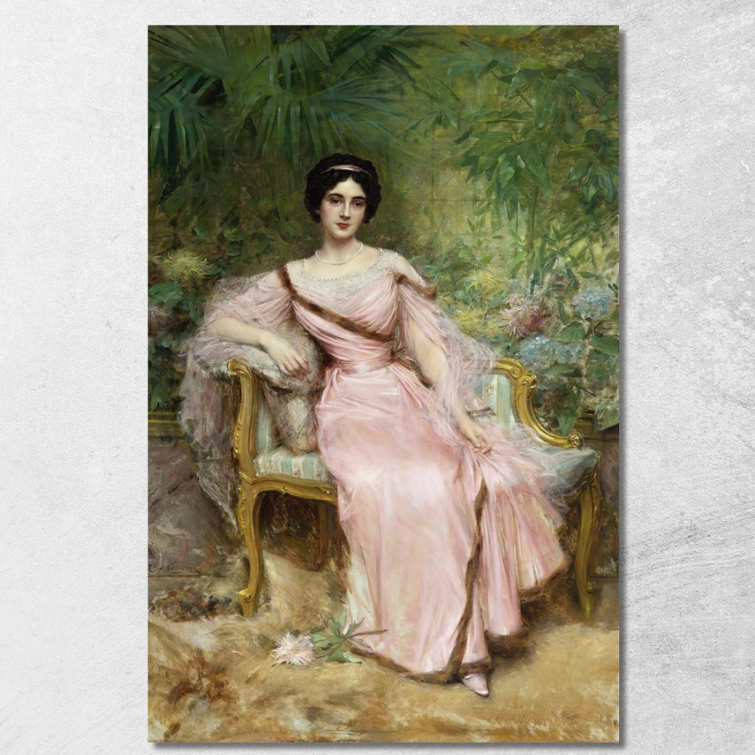 Ritratto Di Suzanne Hudelo Nata Armand Seduta In Una Serra Léon François Comerre lfc25 quadro stampato su tela Ritratto Di Suzanne Hudelo Nata Armand Seduta In Una Serra Léon François Comerre lfc25 quadro stampato su tela