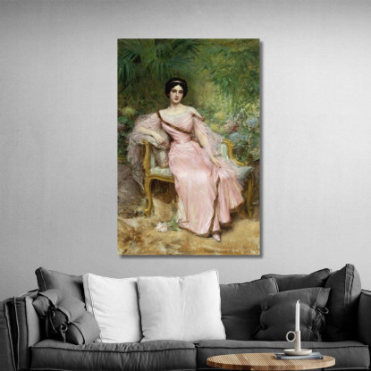 Ritratto Di Suzanne Hudelo Nata Armand Seduta In Una Serra Léon François Comerre lfc25 quadro stampato su tela