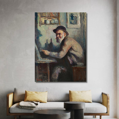 Autoritratto Al Cavalletto Maximilien Luce mlc2 quadro stampato su tela