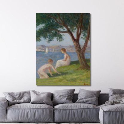 Bagnanti A St. Tropez Maximilien Luce mlc4 quadro stampato su tela