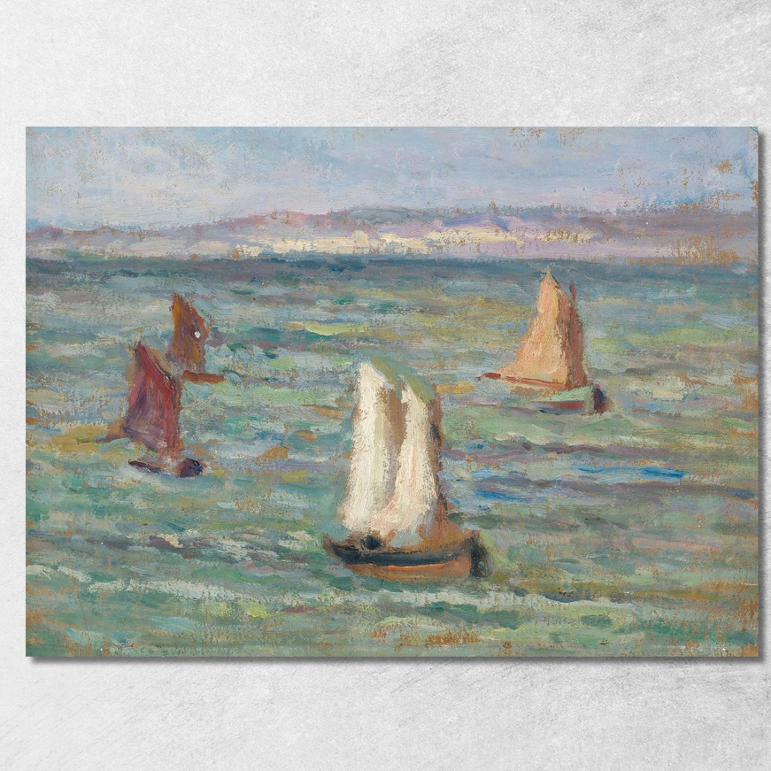 Barche Nei Dintorni Di Honfleur Maximilien Luce mlc5 quadro stampato su tela Barche Nei Dintorni Di Honfleur Maximilien Luce mlc5 quadro stampato su tela