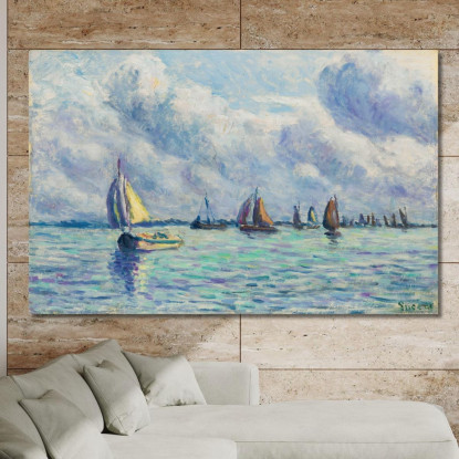 Barche Sulla Mosa A Rotterdam Maximilien Luce mlc7 quadro stampato su tela