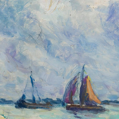 Barche Sulla Mosa A Rotterdam Maximilien Luce mlc7 quadro stampato su tela
